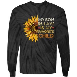 My Son In Law Is My Favorite Child Retro Groovy Sunflower Tie-Dye Long Sleeve Shirt