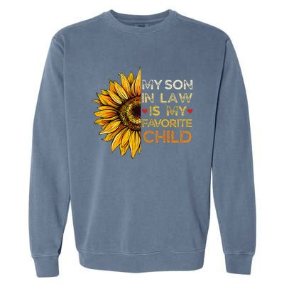 My Son In Law Is My Favorite Child Retro Groovy Sunflower Garment-Dyed Sweatshirt