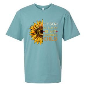 My Son In Law Is My Favorite Child Retro Groovy Sunflower Sueded Cloud Jersey T-Shirt