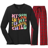 My Son In Law Is My Favorite Child Funny Groovy MotherS Day Women's Long Sleeve Flannel Pajama Set 