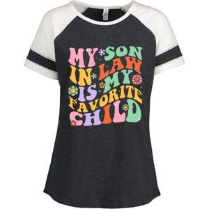 My Son In Law Is My Favorite Child Funny Groovy MotherS Day Enza Ladies Jersey Colorblock Tee