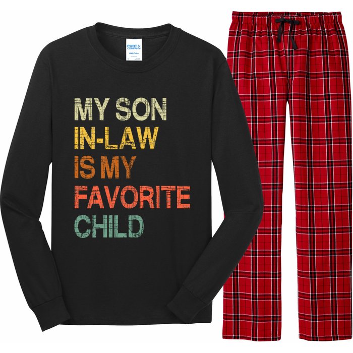 My Son In Law Is My Favorite Child Funny Mothers Day Vintage Long Sleeve Pajama Set