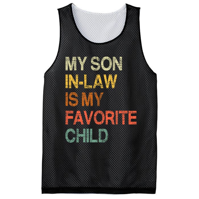 My Son In Law Is My Favorite Child Funny Mothers Day Vintage Mesh Reversible Basketball Jersey Tank