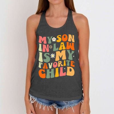 My Son In Law Is My Favorite Child Funny Family Humor Retro Women's Knotted Racerback Tank