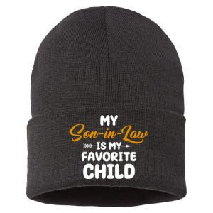 My Son In Law Is My Favorite Child Cute Gift Sustainable Knit Beanie