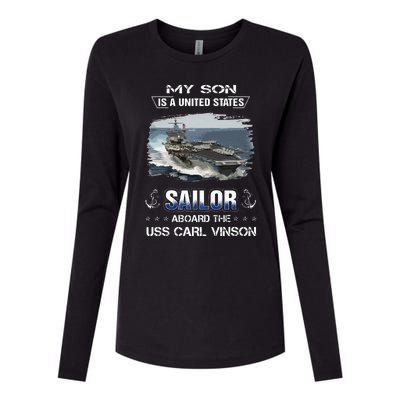 My Son Is A Sailor Aboard The Uss Carl Vinson Cvn 70 Womens Cotton Relaxed Long Sleeve T-Shirt