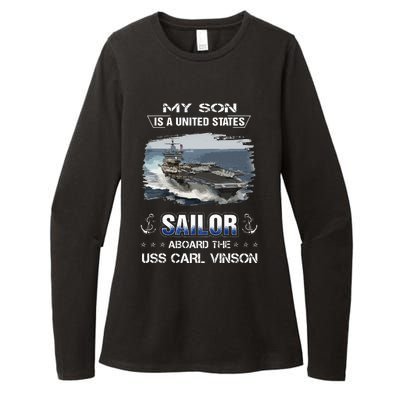 My Son Is A Sailor Aboard The Uss Carl Vinson Cvn 70 Womens CVC Long Sleeve Shirt