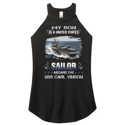 My Son Is A Sailor Aboard The Uss Carl Vinson Cvn 70 Women’s Perfect Tri Rocker Tank