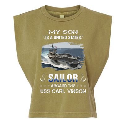 My Son Is A Sailor Aboard The Uss Carl Vinson Cvn 70 Garment-Dyed Women's Muscle Tee