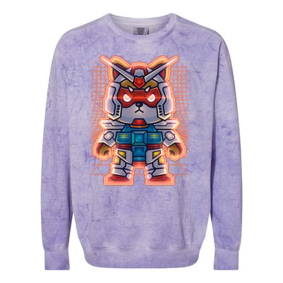 Mecha Shibi Inu Dog Robot Fighter Anime Colorblast Crewneck Sweatshirt