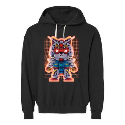 Mecha Shibi Inu Dog Robot Fighter Anime Garment-Dyed Fleece Hoodie