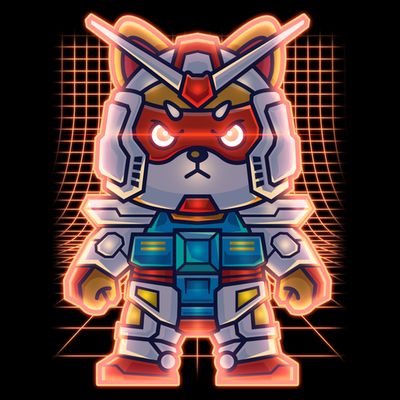 Mecha Shibi Inu Dog Robot Fighter Anime T-Shirt