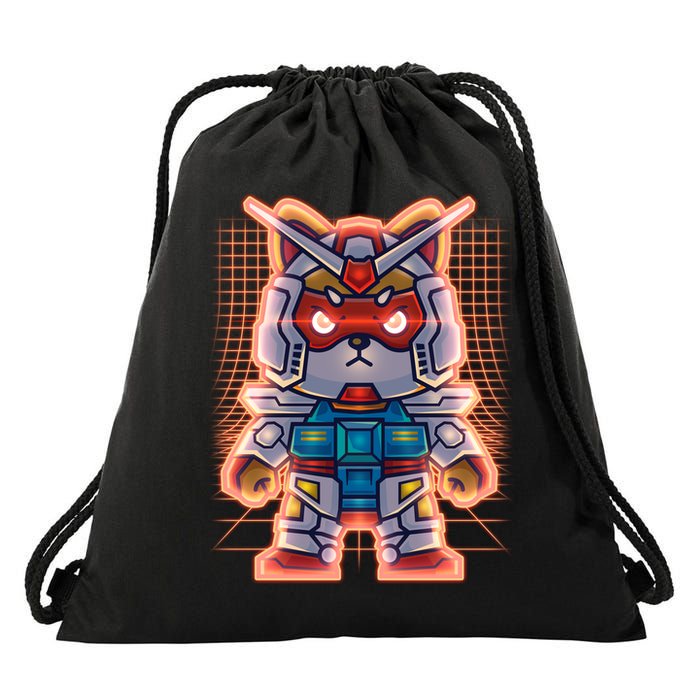Mecha Shibi Inu Dog Robot Fighter Anime Drawstring Bag