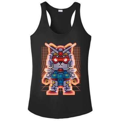 Mecha Shibi Inu Dog Robot Fighter Anime Ladies PosiCharge Competitor Racerback Tank