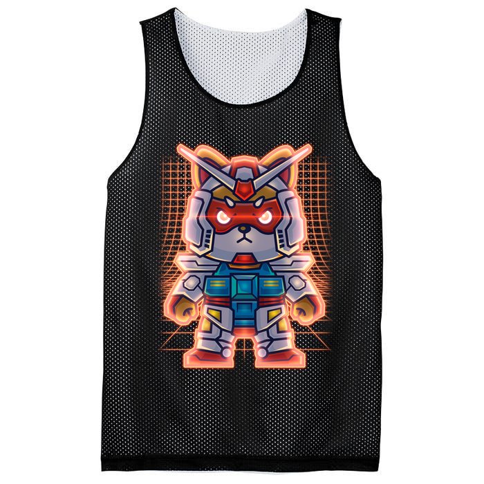 Mecha Shibi Inu Dog Robot Fighter Anime Mesh Reversible Basketball Jersey Tank