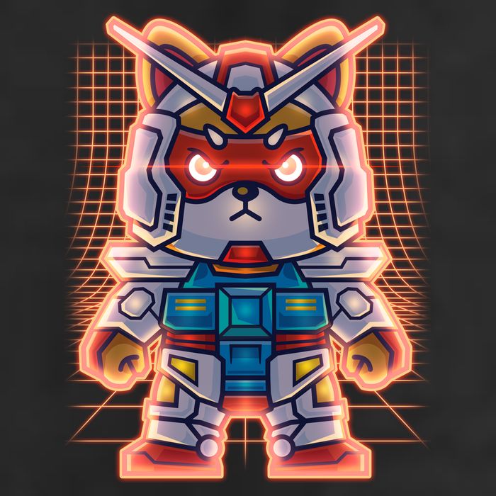 Mecha Shibi Inu Dog Robot Fighter Anime Golf Towel