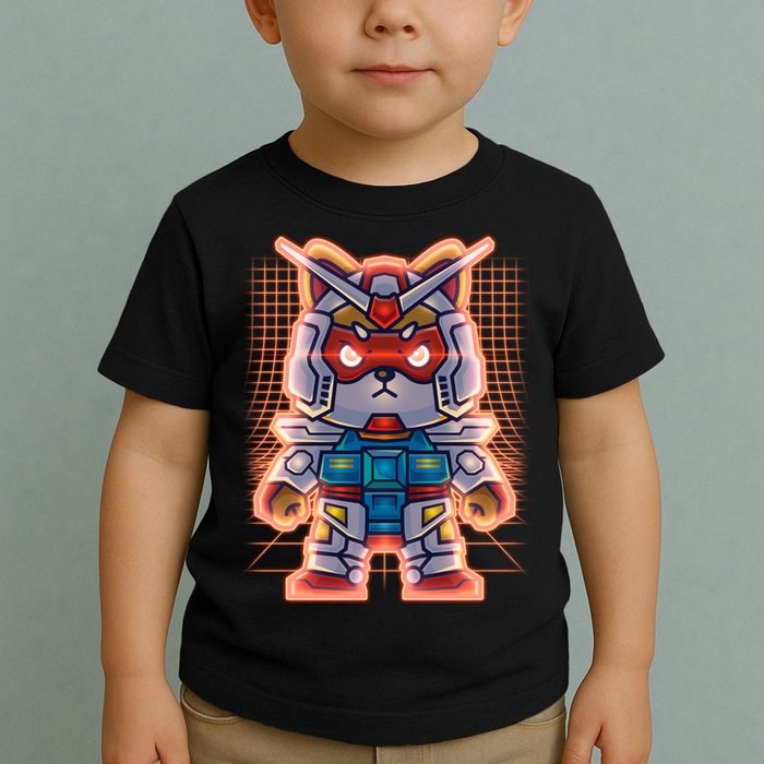 Mecha Shibi Inu Dog Robot Fighter Anime Toddler T-Shirt