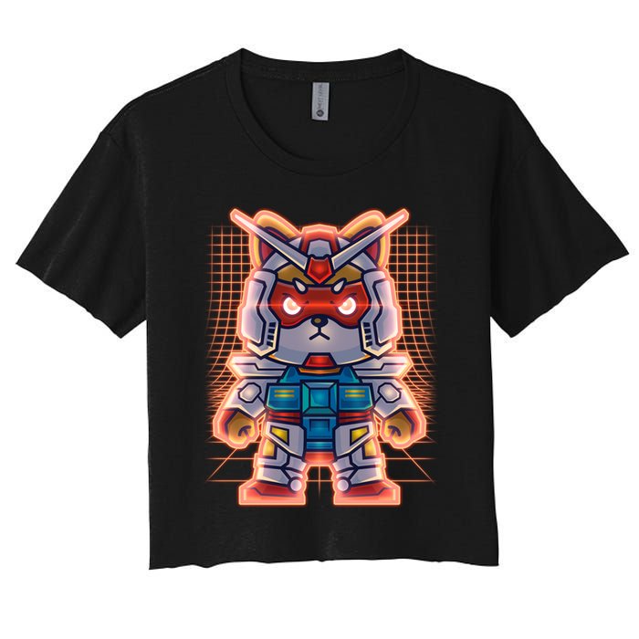 Mecha Shibi Inu Dog Robot Fighter Anime Crop Top