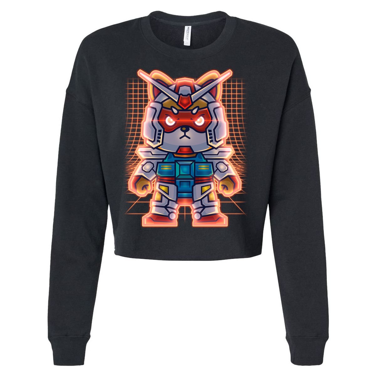 Mecha Shibi Inu Dog Robot Fighter Anime Cropped Pullover Crew