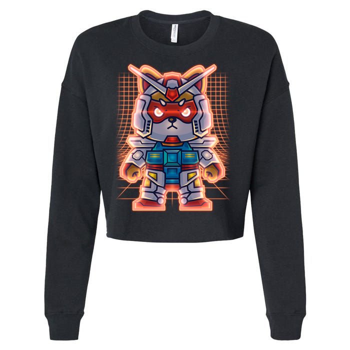 Mecha Shibi Inu Dog Robot Fighter Anime Cropped Pullover Crew