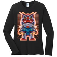 Mecha Shibi Inu Dog Robot Fighter Anime Ladies Long Sleeve Shirt