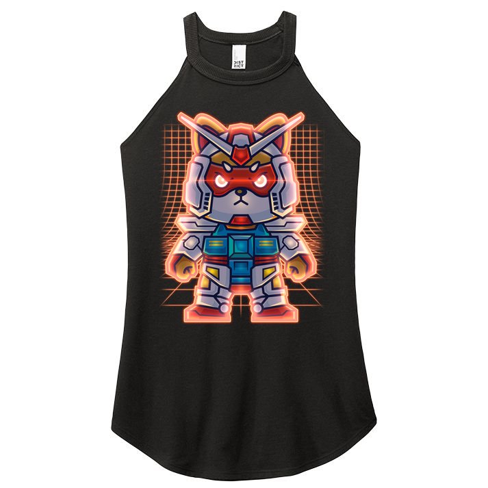 Mecha Shibi Inu Dog Robot Fighter Anime Women's Perfect Tri Rocker Tank