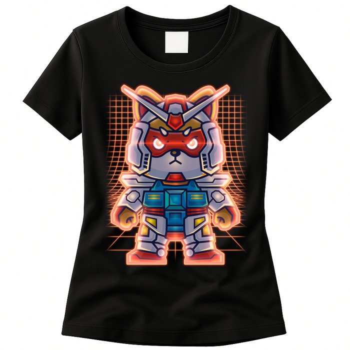 Mecha Shibi Inu Dog Robot Fighter Anime Womens T-Shirt