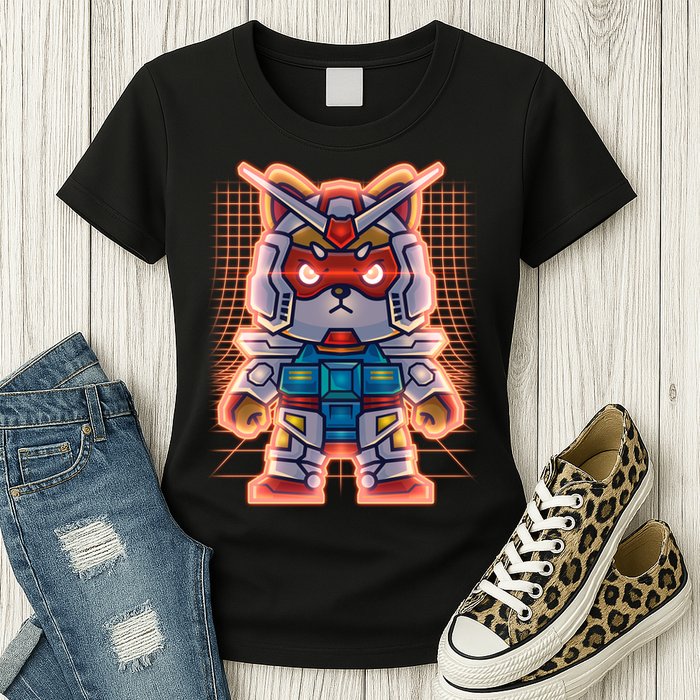 Mecha Shibi Inu Dog Robot Fighter Anime Womens T-Shirt