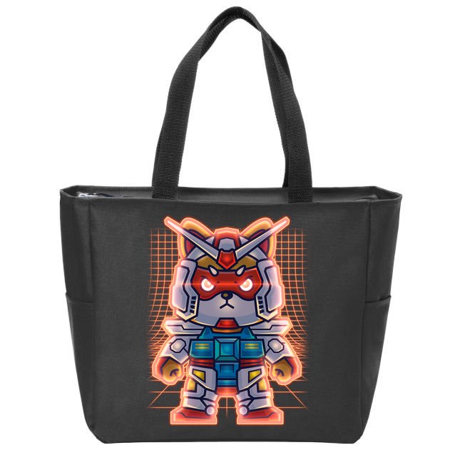 Mecha Shibi Inu Dog Robot Fighter Anime Zip Tote Bag
