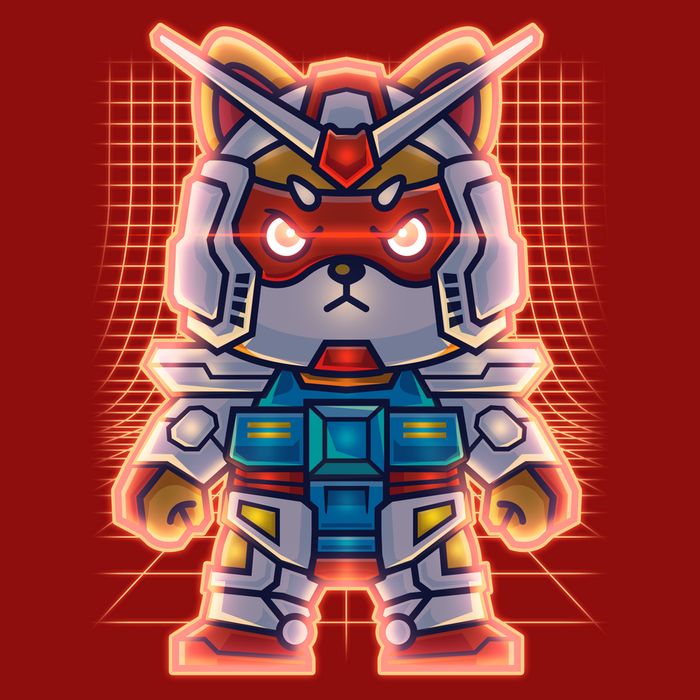 Mecha Shibi Inu Dog Robot Fighter Anime Long Sleeve Shirt