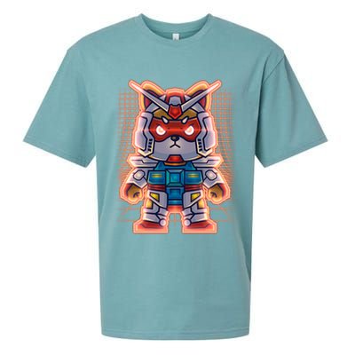 Mecha Shibi Inu Dog Robot Fighter Anime Sueded Cloud Jersey T-Shirt