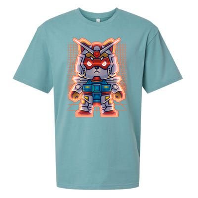 Mecha Shibi Inu Dog Robot Fighter Anime Sueded Cloud Jersey T-Shirt