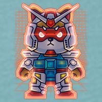Mecha Shibi Inu Dog Robot Fighter Anime Sueded Cloud Jersey T-Shirt