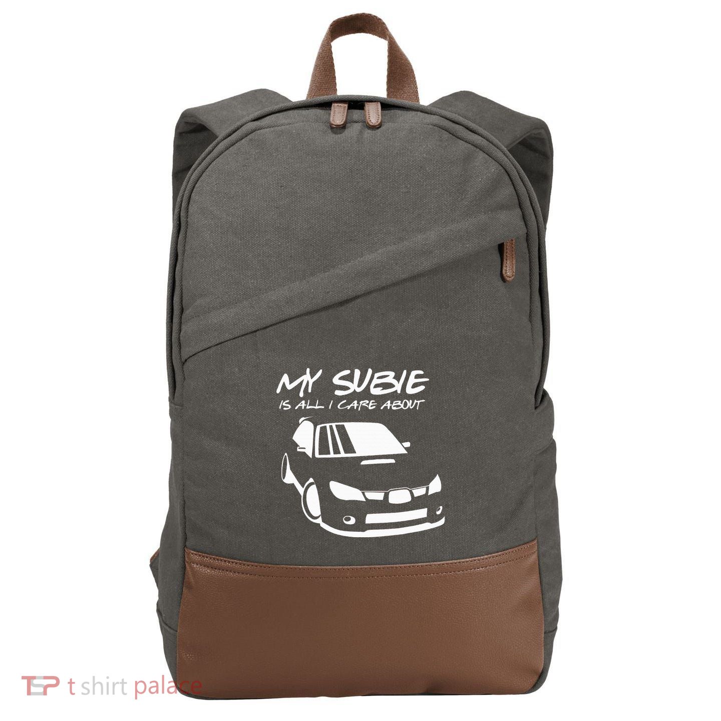 My subie is all i care about Cotton Canvas Backpack