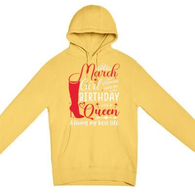 March Stepping Into My Birthday High Heel Pisces Queen Meaningful Gift Premium Pullover Hoodie