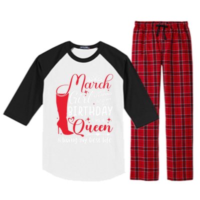 March Stepping Into My Birthday High Heel Pisces Queen Meaningful Gift Raglan Sleeve Pajama Set