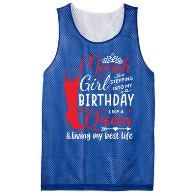 March Stepping Into My Birthday High Heel Pisces Queen Meaningful Gift Mesh Reversible Basketball Jersey Tank