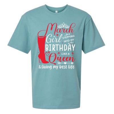 March Stepping Into My Birthday High Heel Pisces Queen Meaningful Gift Sueded Cloud Jersey T-Shirt