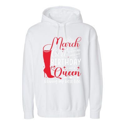 March Stepping Into My Birthday High Heel Pisces Queen Meaningful Gift Garment-Dyed Fleece Hoodie