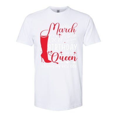 March Stepping Into My Birthday High Heel Pisces Queen Meaningful Gift Softstyle CVC T-Shirt