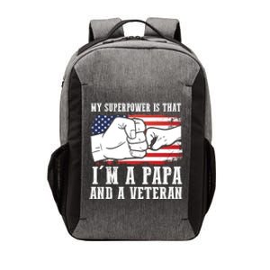 My Superpower Is That I'm A Papa And A Veteran Father Gift Vector Backpack