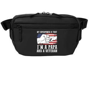 My Superpower Is That I'm A Papa And A Veteran Father Gift Crossbody Pack