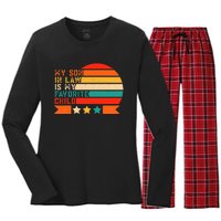 My Son In Law Is My Favorite Child Retro Color Motherinlaw Women's Long Sleeve Flannel Pajama Set 