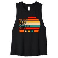 My Son In Law Is My Favorite Child Retro Color Motherinlaw Women's Racerback Cropped Tank