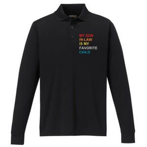 My Son In Law Is My Favorite Child Retro Family Humor Performance Long Sleeve Polo