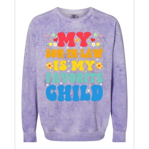 My Son In Law Is My Favorite Child Retro Funny Mother In Law Colorblast Crewneck Sweatshirt