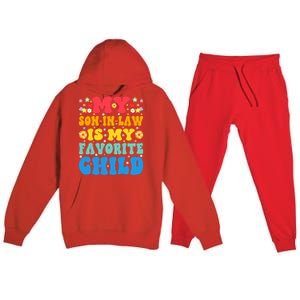 My Son In Law Is My Favorite Child Retro Funny Mother In Law Premium Hooded Sweatsuit Set