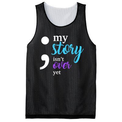 My Story Isn't Over Yet Suicide Prevention Awareness Mesh Reversible Basketball Jersey Tank