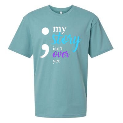 My Story Isn't Over Yet Suicide Prevention Awareness Sueded Cloud Jersey T-Shirt