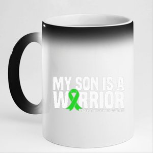 My Son Is A Warrior Traumatic Brain Injury Awareness 11oz Black Color Changing Mug